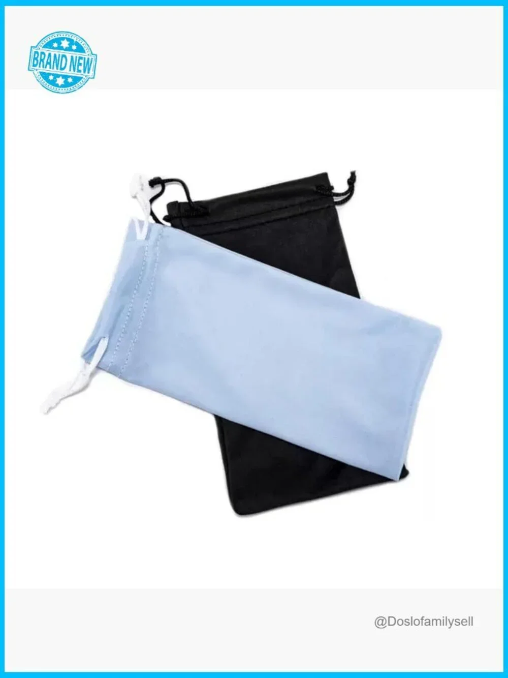 Microfiber Glasses Pouch Set Drawstring Protective Sleeves Screen Cleaner